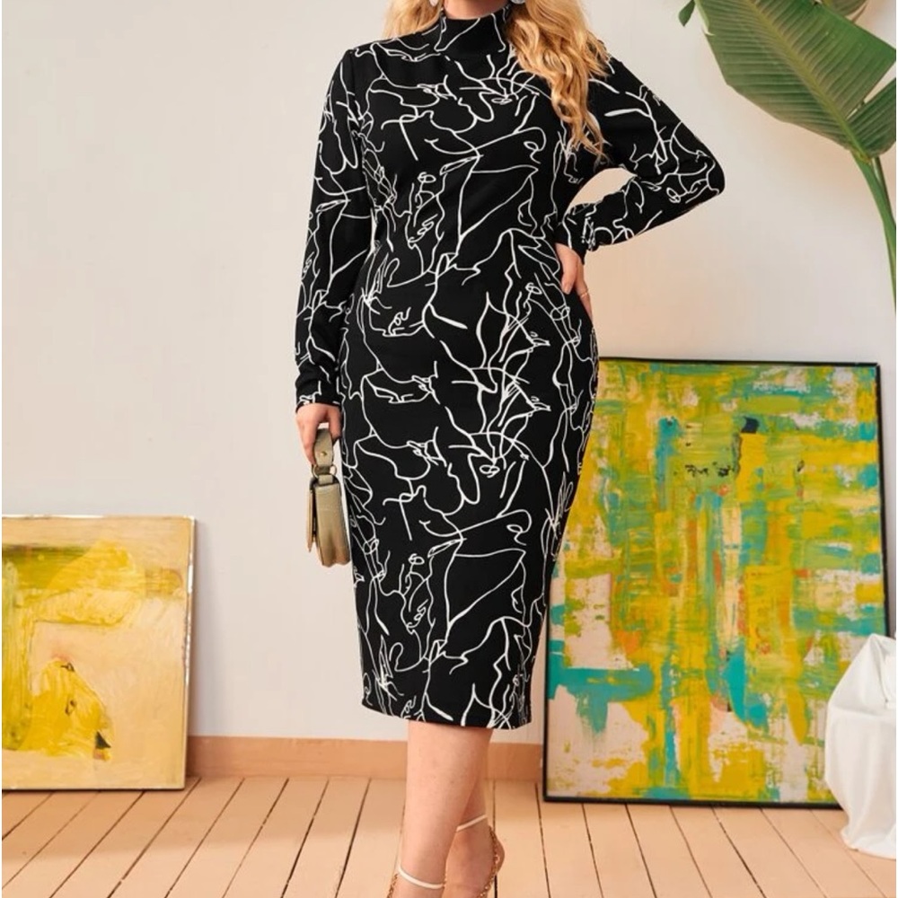 Shein abstract art dress